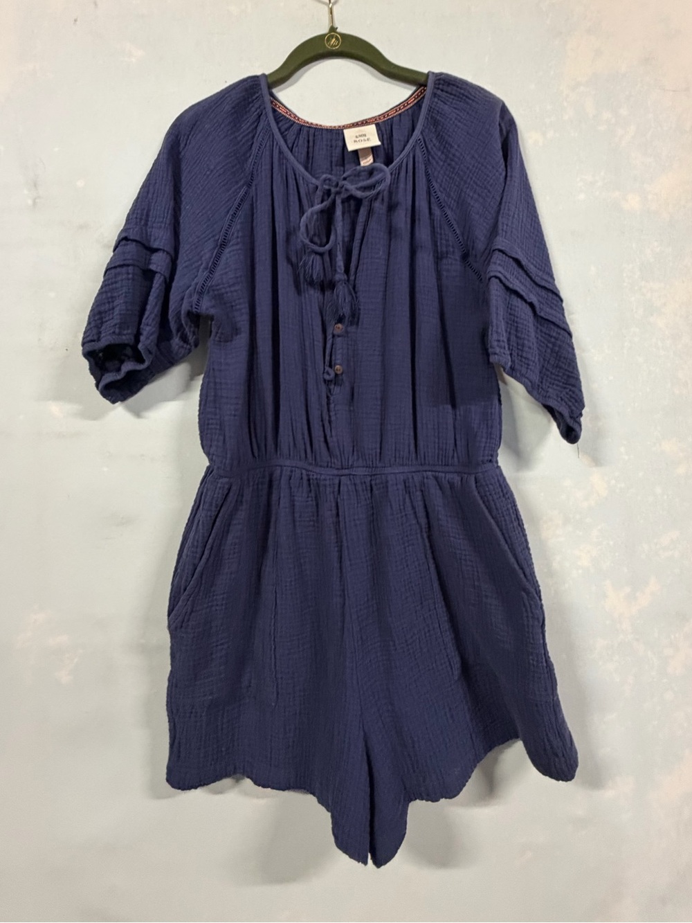 Know Rose Large Navy Blue Romper